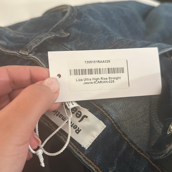 NWT Reformation Liza Ultra High Rise Straight Jeans - Picture 2 of 2